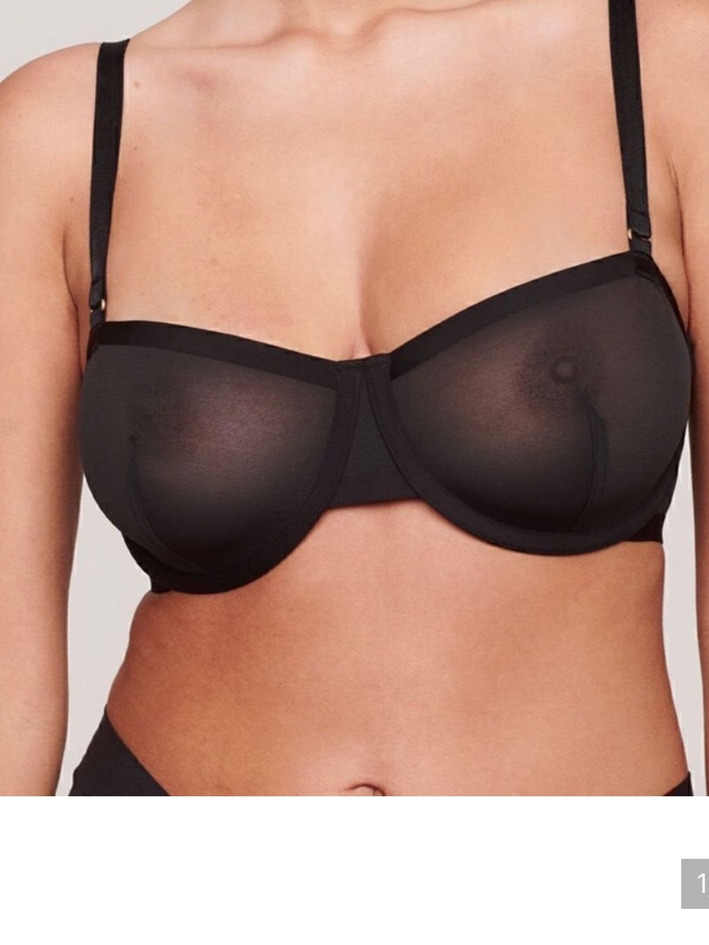CUUP Black Sheer Underwire Balconette Bra